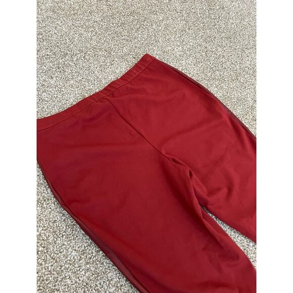 J Jason Wu Stretch Faux Leather Regular Pull On Pant - Red MP - Picture 8 of 10